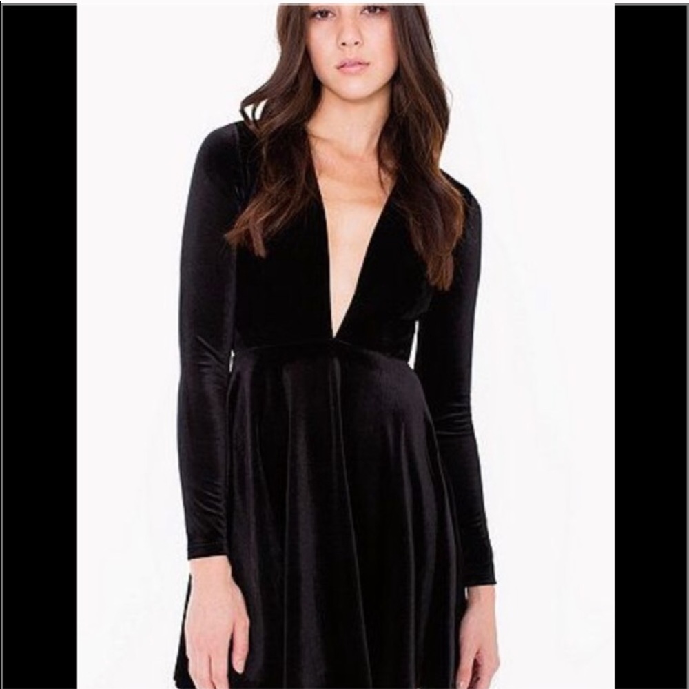 Deep V Velvet dress by American Apparel